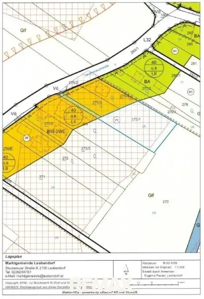 Flächenwidmungsplan Grundstück 2105 Oberrohrbach