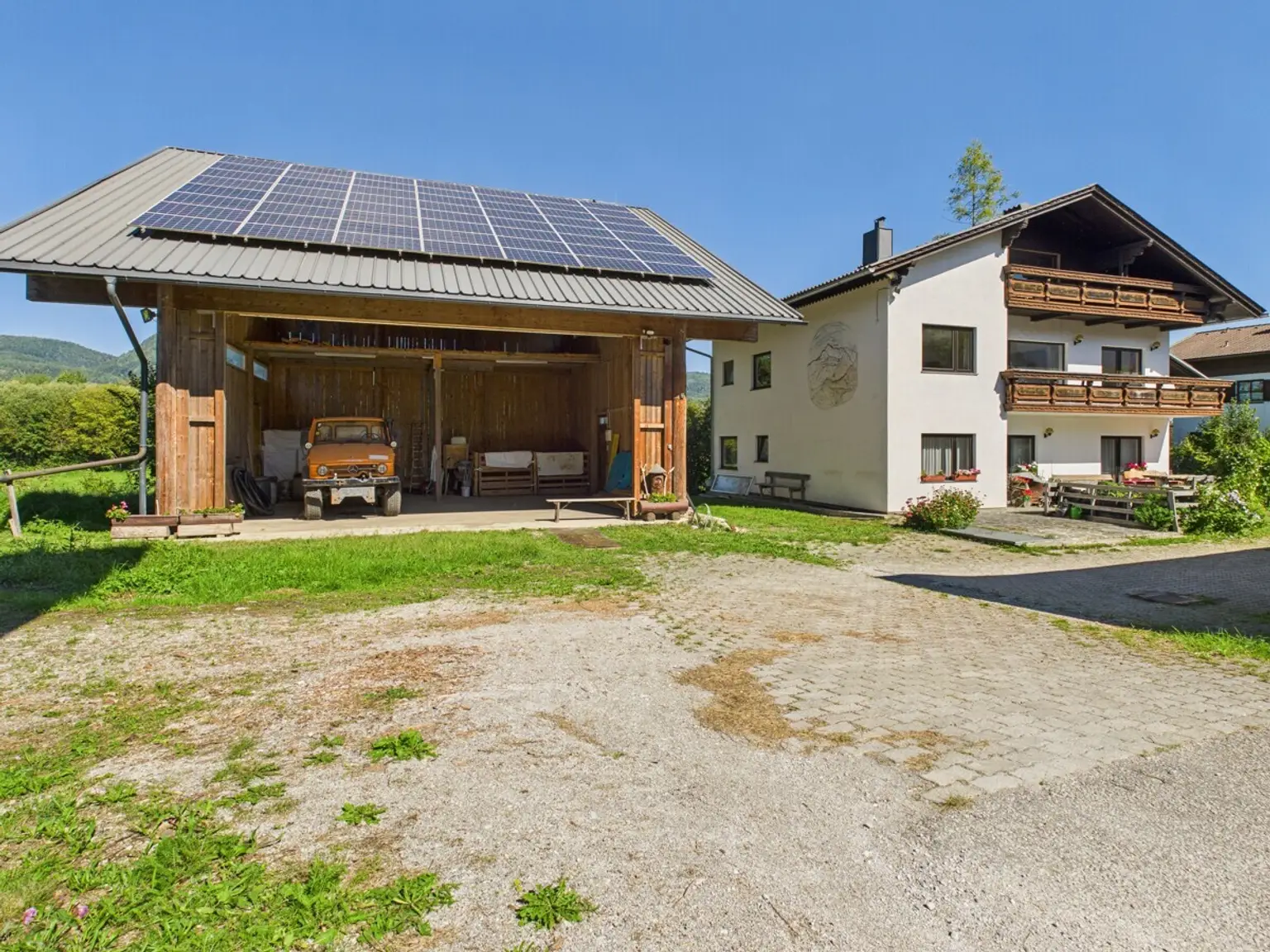 Energieautarkes Leben im Rosental – Bauland, Wohnhaus, Nebengebäude, Hackschnitzelheizung, Fernwärme