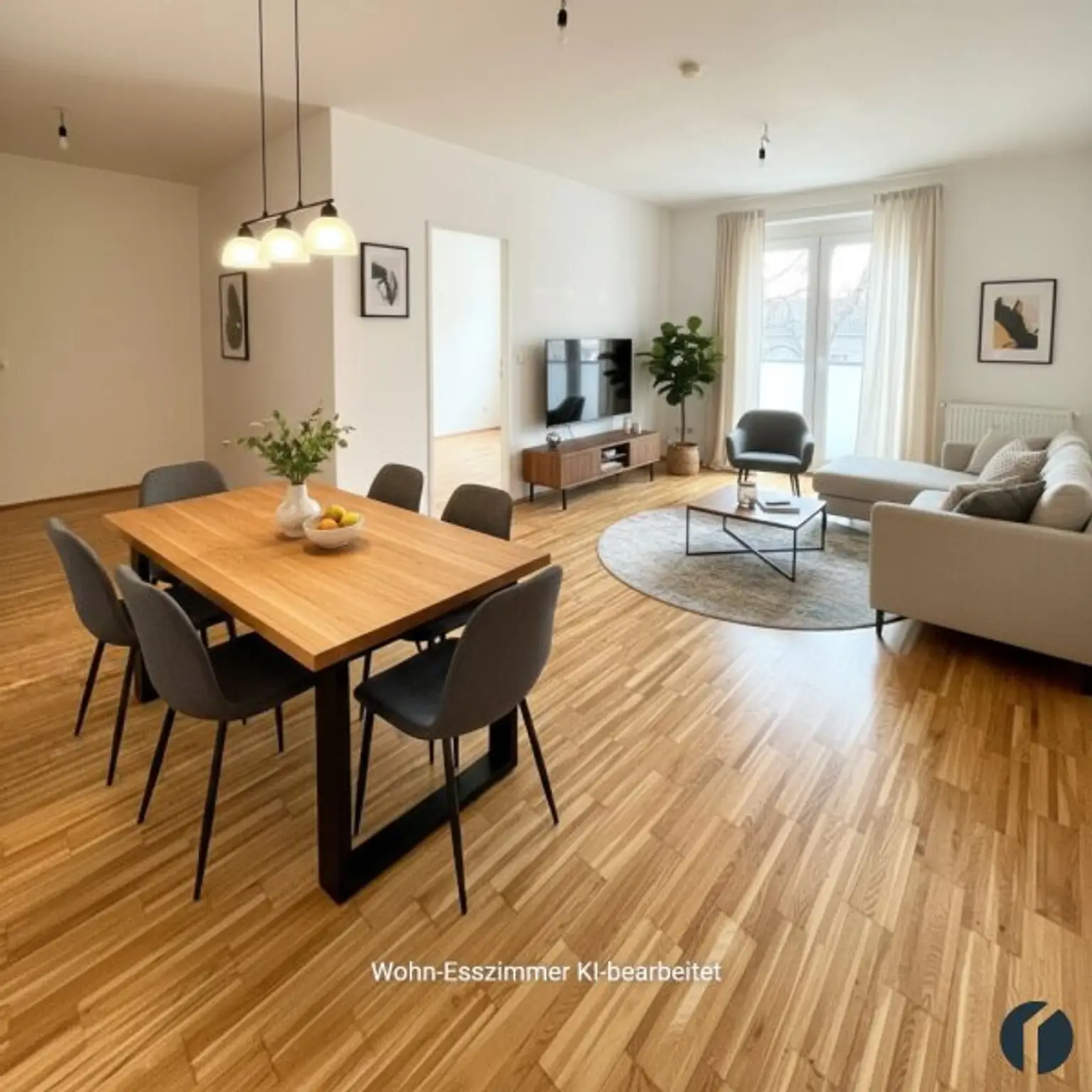 Wohn-Esszimmer KI-generiert