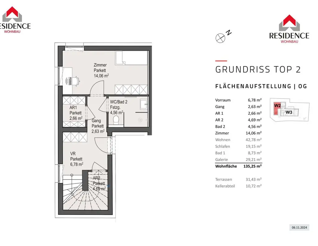 3-Zimmer-Maisonettewohnung mit Galerie in Maxglan