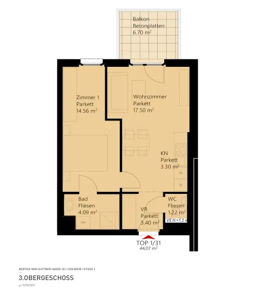 2-Zimmer-Neubauwohnung inkl hochwertiger Markenküche, Balkon Außenfläche und Kellerabteil / K3-31