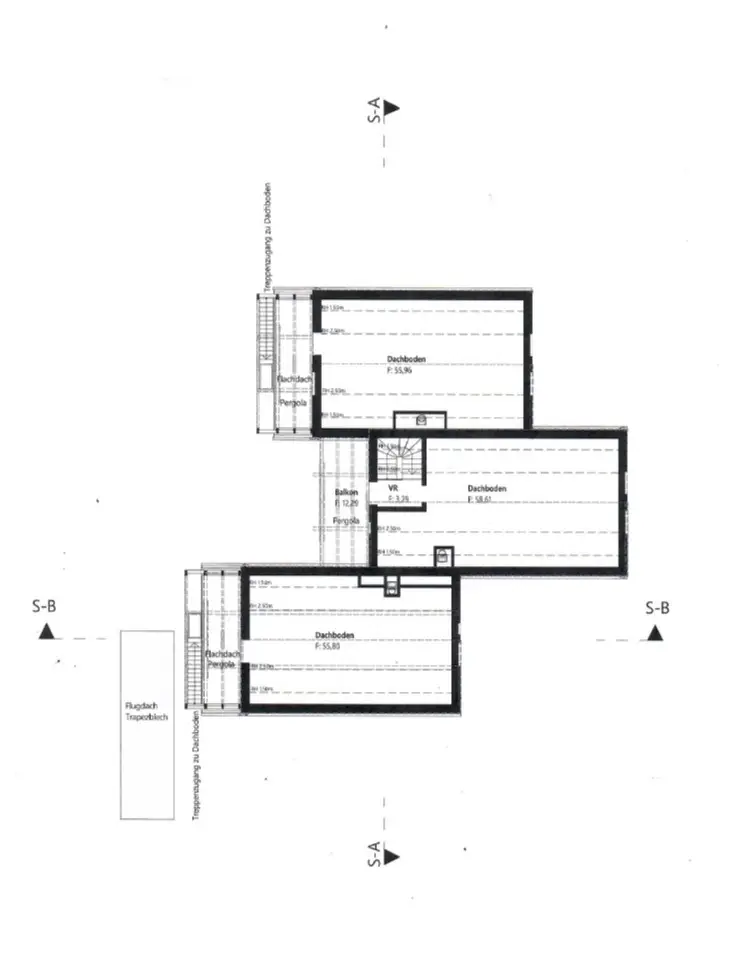 Grundriss Dachbodenflächen