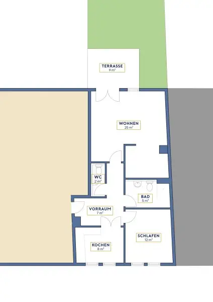 Renovierte 2,5-Zimmer-Wohnung mit Terrasse & Gartenidylle – ruhig wohnen, zentral leben