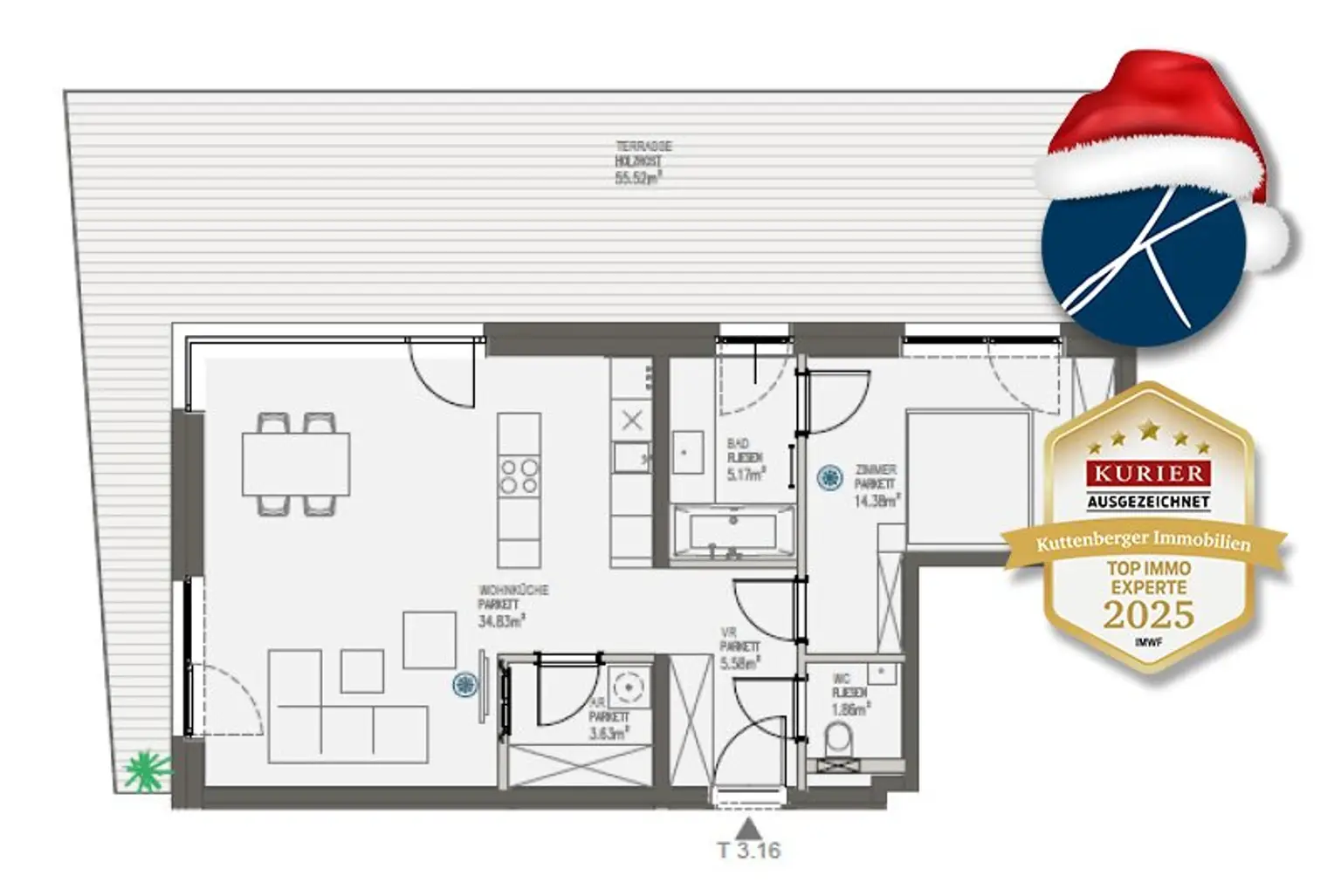 Luxuriöse 2 Zimmer Dachgeschoßwohnung als Erstbezug im Seepark Oggau! PROVISIONSFREI für den Käufer!
