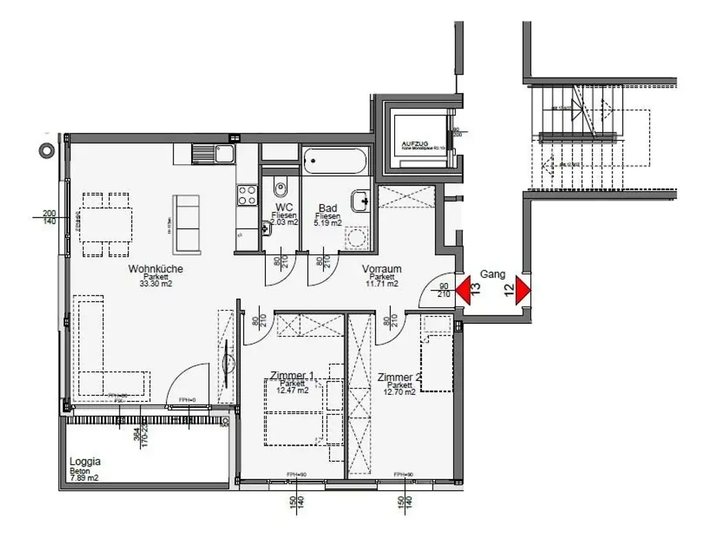 Hochwertige 3-Zimmer-Neubauwohnung direkt bei U3 Gasometer! Top-Grundriss! Große Loggia!!!