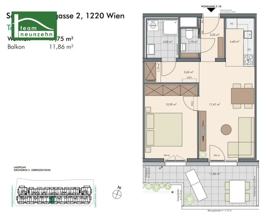 Innovative und moderne 2-Zimmerwohnung mit großzügigen Balkon - Top Lage!