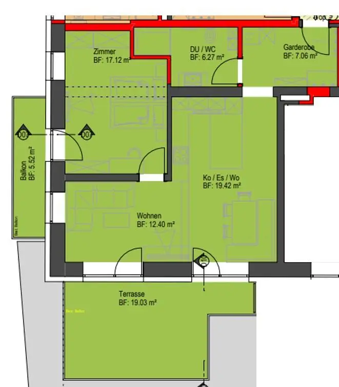 Wohlfühloase - 2-Zimmerwohnung mit zwei Balkone - Top 09