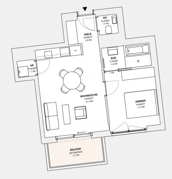 ++MOLLARD 50++ moderne 2-Zimmer-Wohnung mitten im Herzen der Stadt