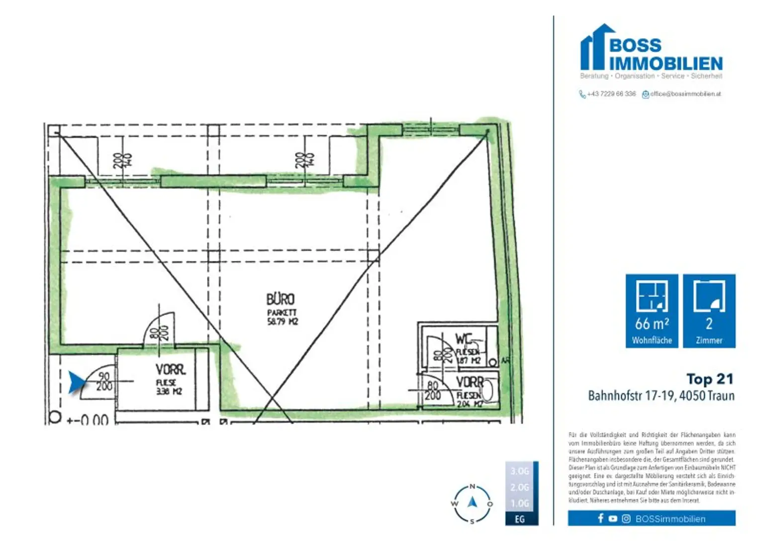 Kompakt, zentral, startklar - 66 m² Bürofläche