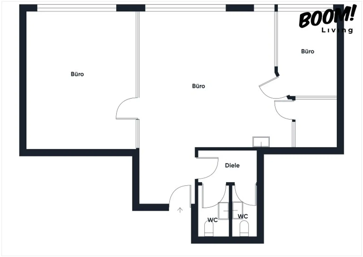 Neuwertiges Büro in 1070 Wien: 3 Zimmer, Parkett, Fußbodenheizung, Garage!