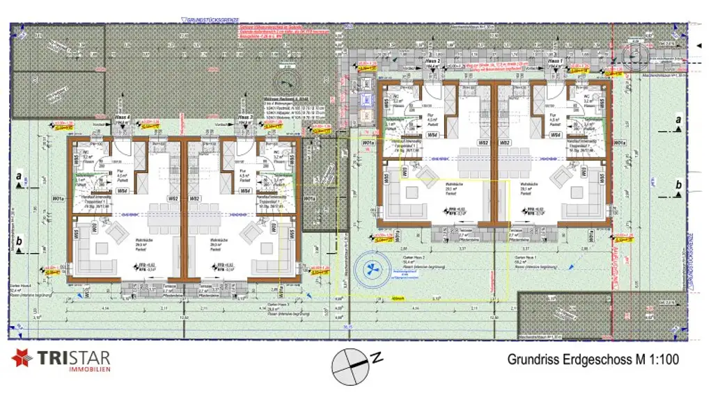 NEU • FAMILIENTRAUM • 4 HÄUSER • GARTEN • TERRASSE • PKW-STELLPLÄTZE • NÄHE LOBAU • LUFTWÄRMEPUMPE • 1220 WIEN
