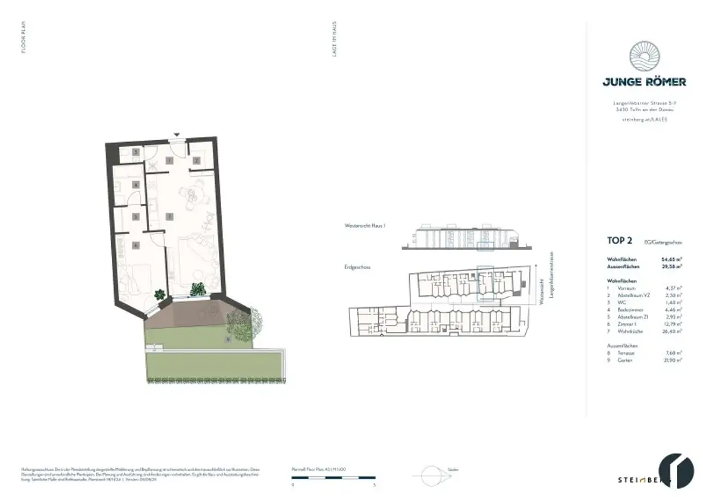 2 Zimmer Gartenwohnung Nähe Donaulände und Zentrum