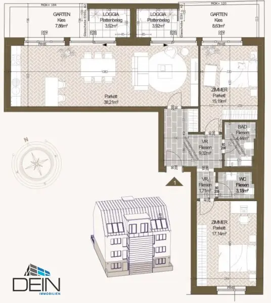 PROVISIONSFREI! TRAUMHAFTE 3 ZIMMER EG-WOHNUNG MIT FREIFLÄCHEN IN STAMMERSDORF!
