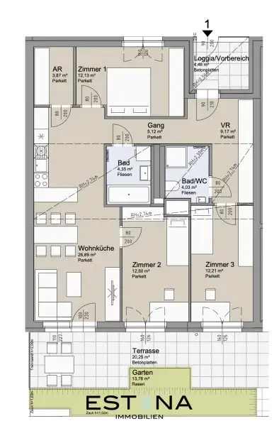 Urban wohnen, grün genießen – Erdgeschosswohnung mit Garten