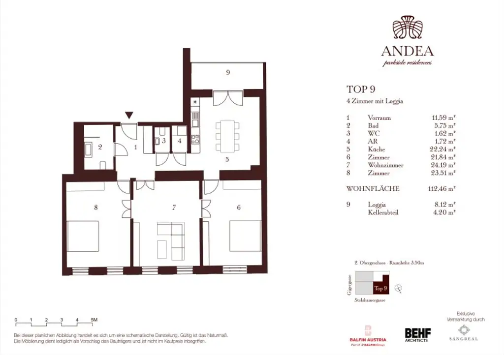 Stilvolle 4-Zimmer Altbauwohnung mit Loggia - ANDEA Parkside Residences