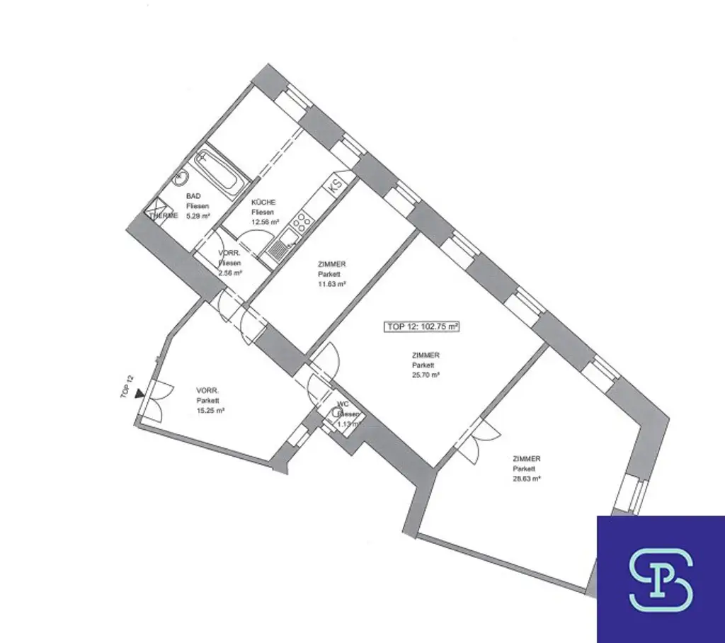 Provisionsfrei: Unbefristeter 103m² Stilaltbau mit Einbauküche - 1090 Wien