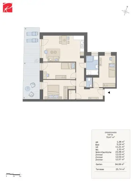 Wohnqualität auf hohem Niveau - Exklusive Neubauwohnung in begehrter Lage mit hochwertiger Ausstattung und großzügigen Außenflächen