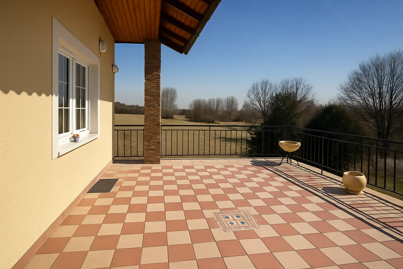 große Terrasse mit Fernblick