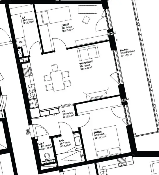 Pauschalmiete - Moderne 3-Zimmer-Wohnung mit großzügigem Balkon und stilvoller Ausstattung - Gute Infrastruktur - Abstellraum
