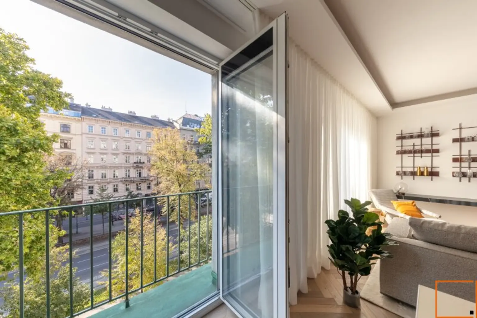 Wohnzimmer mit Blick auf den Ring