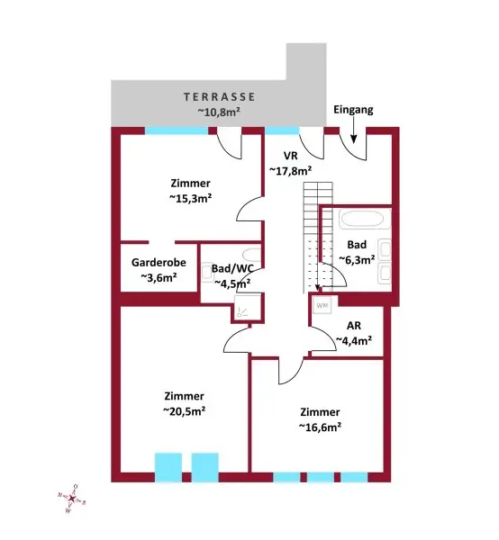Ca. 55 m² Terrassen I grüner Dachgarten mit Blick über Wien I exklusives DG ohne Dachschrägen