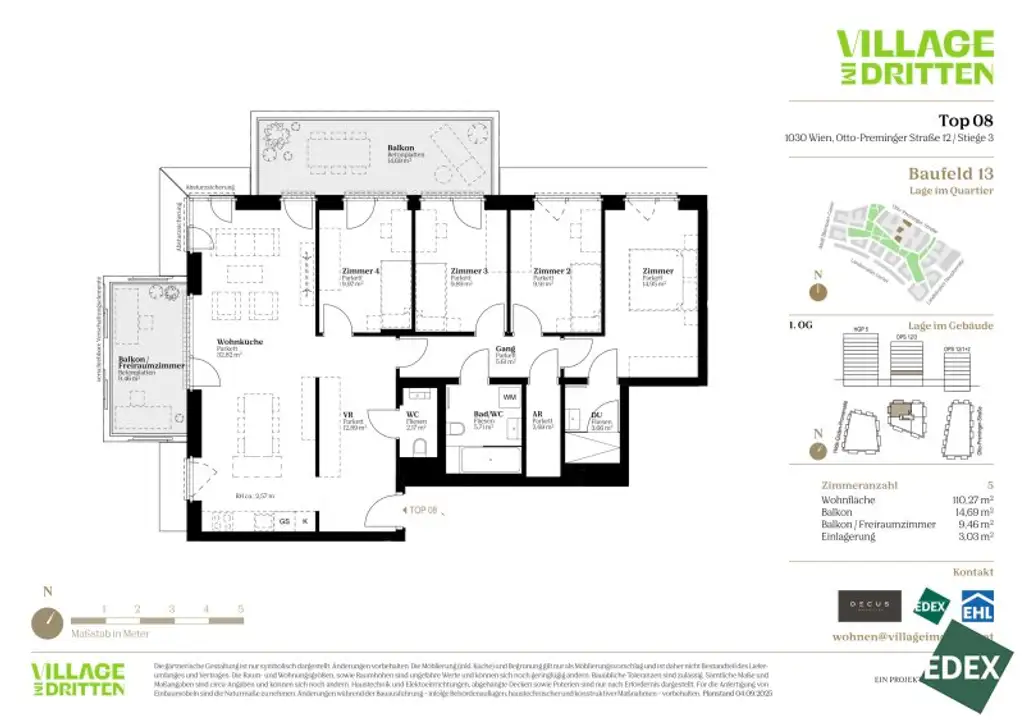 Raum für Leben – 5 Zimmer mit zwei sonnigen Balkonen | URBAN DAHEIM | BAUFELD 13