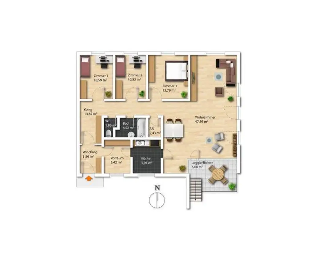 Grün. Ruhig. Großzügig. – Wohnen mit Flair auf 4 Zimmern