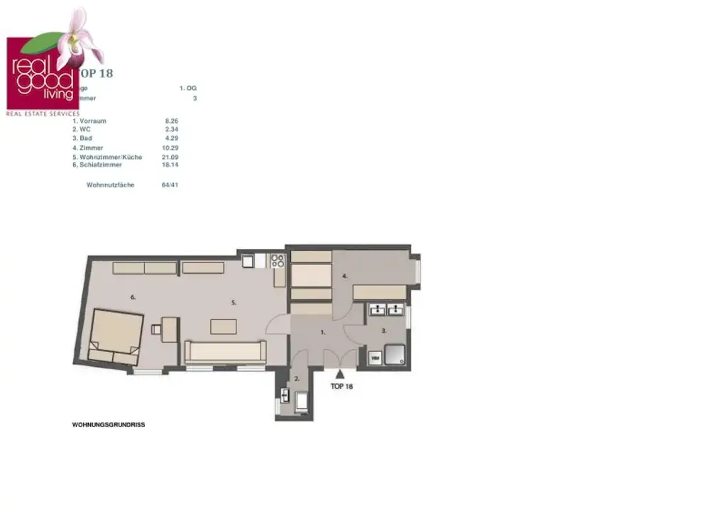 Altbau-Cityapartment komplett hofseitig & ruhig – sofort bezugsfertig | 3 Zimmer