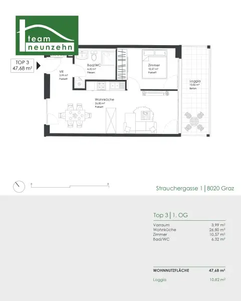 Entspannung im Innenhof, Urbanität vor der Tür – Styria Center