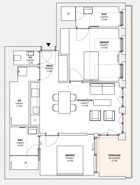 ++MOLLARD 50++ stilvolle 3-Zimmer-Wohnung mitten im Herzen der Stadt (2/13)