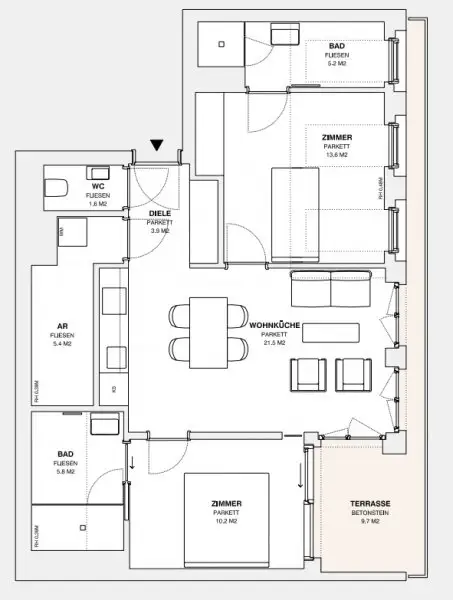 ++MOLLARD 50++ stilvolle 3-Zimmer-Wohnung mitten im Herzen der Stadt (2/13)