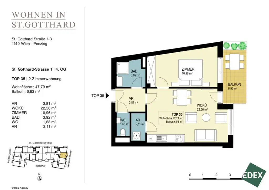 Ab Oktober: Schöne 2-Zimmer-Wohnung mit Balkon direkt bei der U3