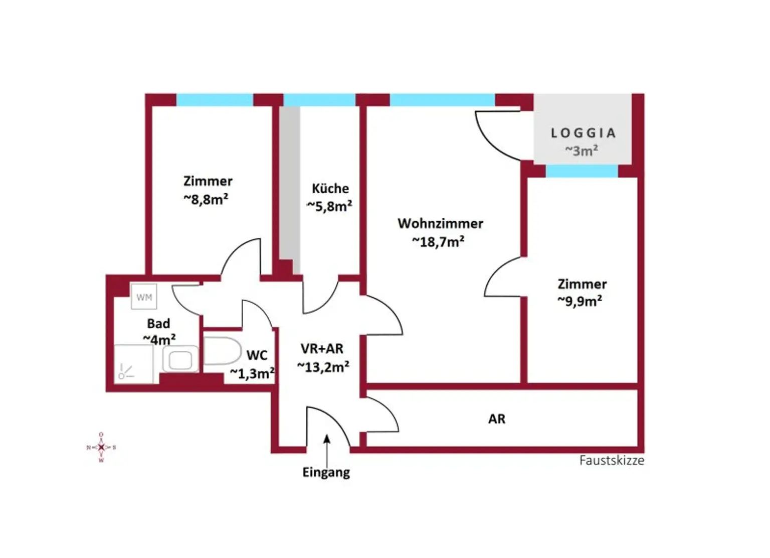 Ca. 9 Minuten vom Augarten! U6 in Gehweite I ruhige Loggia I Innenhoflage I