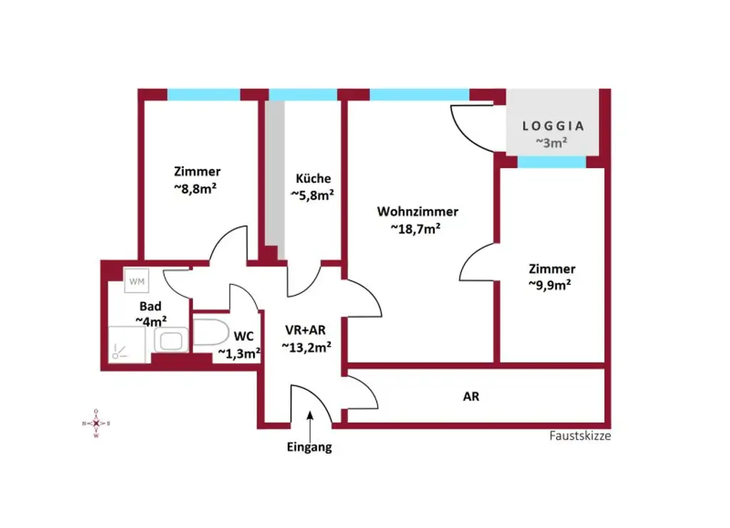 Ca. 9 Minuten vom Augarten! U6 in Gehweite I ruhige Loggia I Innenhoflage I