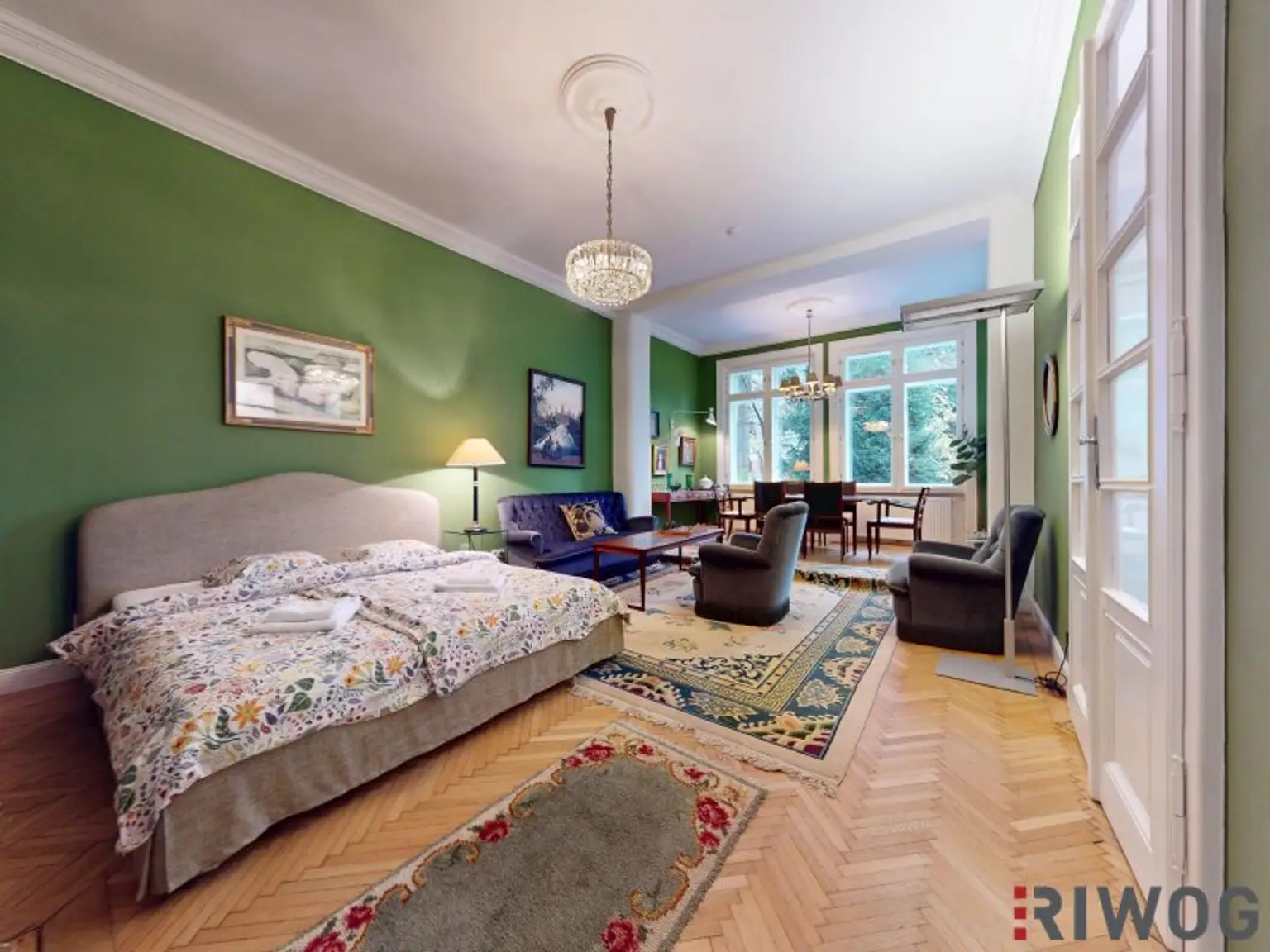 Wohnung mit touristischer Widmung nahe Schloss Schönbrunn | Prunkvolles 3-Zimmer Altbauapartment mit Loggia I 360° Rundgang