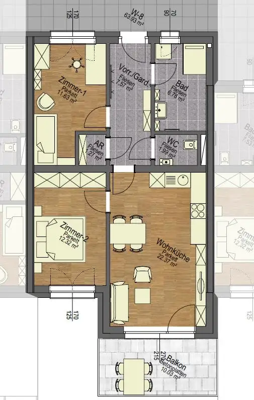 Eigentumswohnung mit Balkon in Bad Gams, Nähe Badesee, Top 8