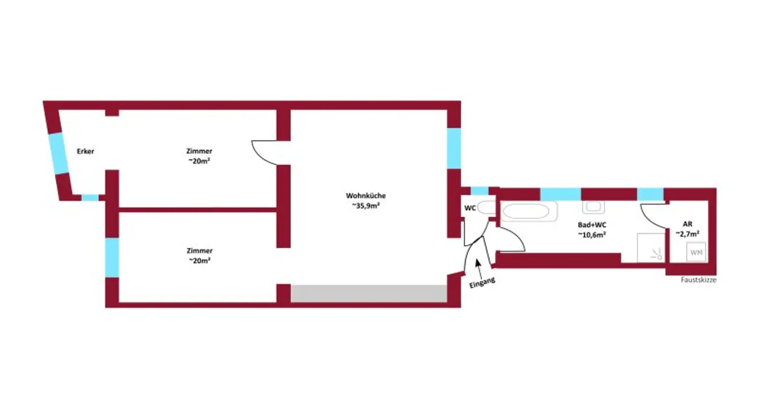 TOP LAGE SIEVERING: Sonnige, kernsanierte Wohnung I Kochinsel & Kamin I Fußbodenheizung & Sonnenschutz I großzügiges & helles Badezimmer I nähe Obkirchergasse