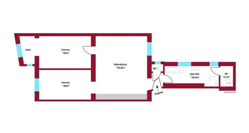 TOP LAGE SIEVERING: Sonnige, kernsanierte Wohnung I Kochinsel & Kamin I Fußbodenheizung & Sonnenschutz I großzügiges & helles Badezimmer I nähe Obkirchergasse