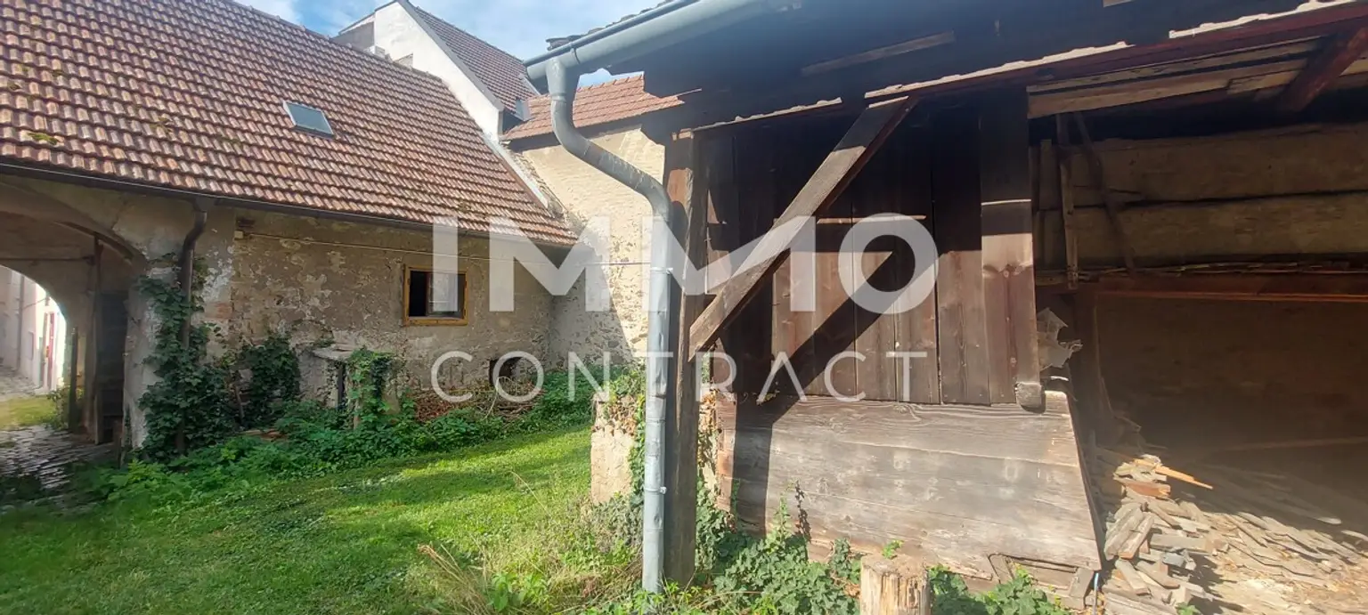 WOHN-UND GESCHÄFTSHAUS AUS DEM 16. JAHRHUNDERT IM HERZEN VON LANGENLOIS 
100 m Kellerröhre, Nebengebäude, Innenhof, Geschäftslokale, usw.