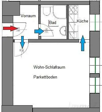 Altbau-Garconniere: Nähe FH-Joanneum im 3.OG ohne Lift - ab 1.12. beziehbar