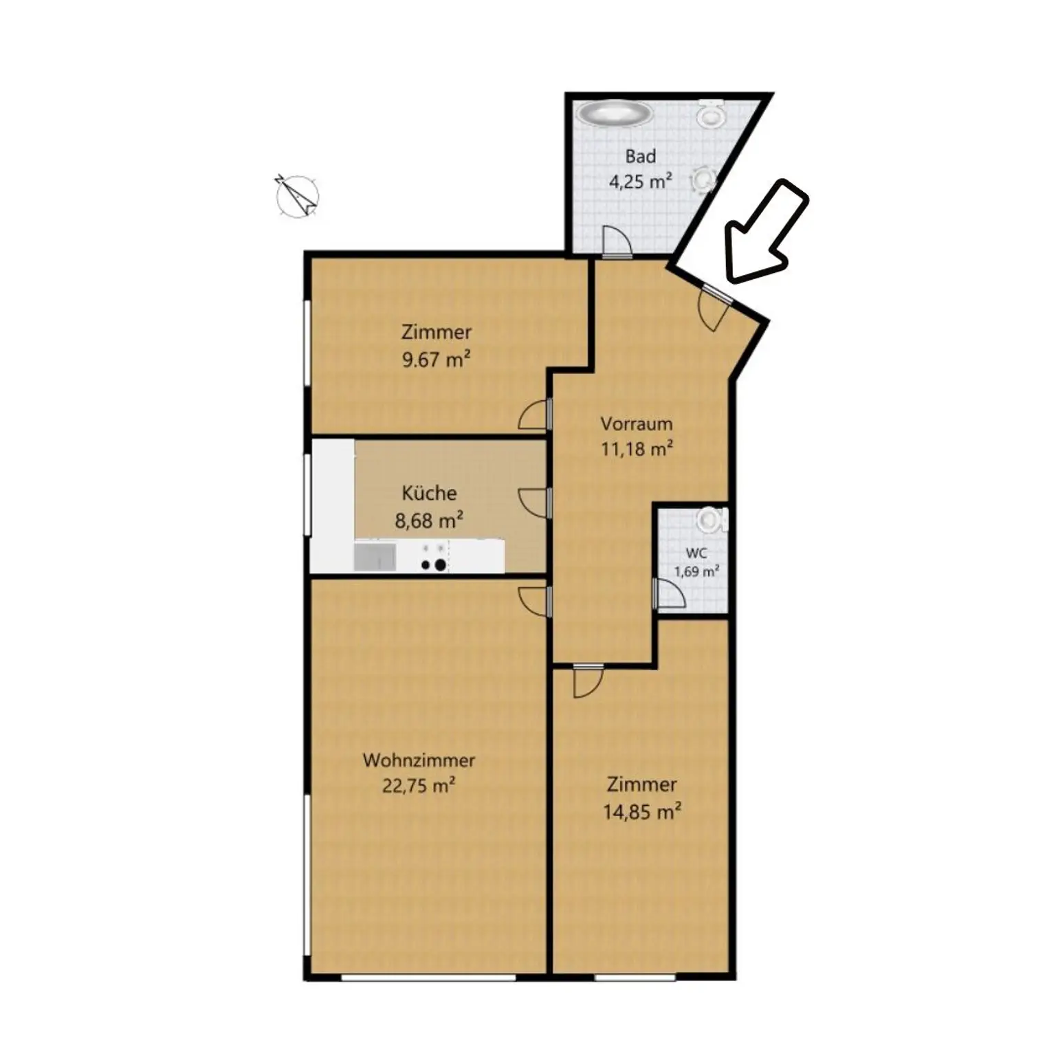 Freundliche 3-Zimmer-Wohnung mit Lift und perfekter Anbindung