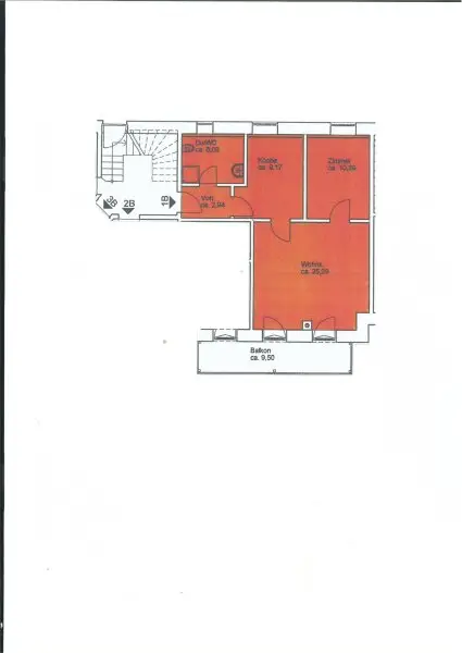 Plan - Moderne und geräumige 2 Zimmer Wohnung mit großem Balkon Miete Grödig Salzburg