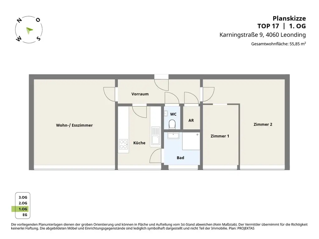 Leondinger Bestlage! Sanierungsbedürftige 2-3 Zimmerwohnung mit Garage!