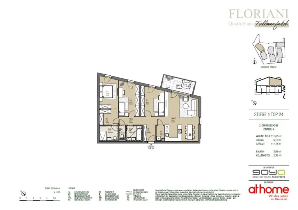 FLORIANI – Quartier am Tullnerfeld - Großzügige 4 Zimmer mit stilvoller Ausstattung - Bahnhof Tullnerfeld in der Nähe
