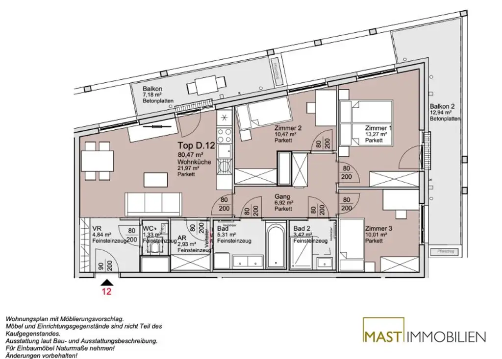 2026! - Provisionsfreie 4 Zimmer Wohnung mit zwei Balkonen