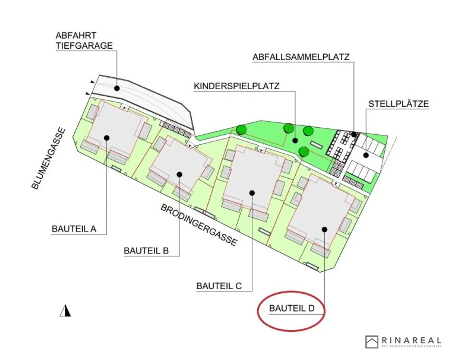 Traumhafte 3 Zimmer Gartenwohnung | Blumengasse - ERSTBEZUG | ca. 23 m² Terrasse & ung.150 m² Eigengarten | zzgl. Tiefgaragenstellplatz | Top D4