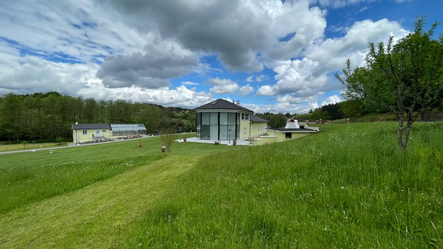 Blick vom Gartenhaus Richtung Südost