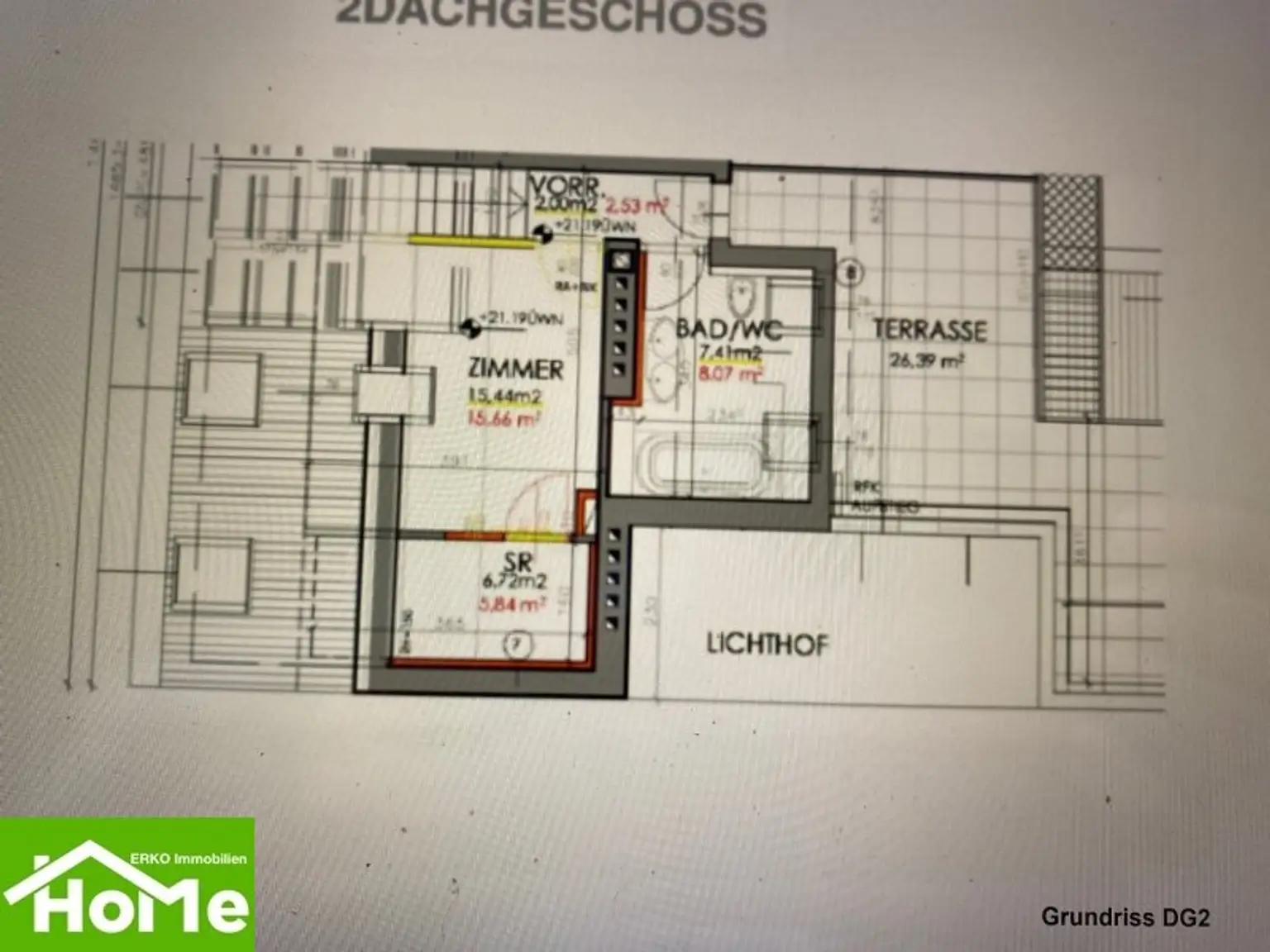 Moderne Dachwohnung auf 2 Etagen und 26m2 Terrasse