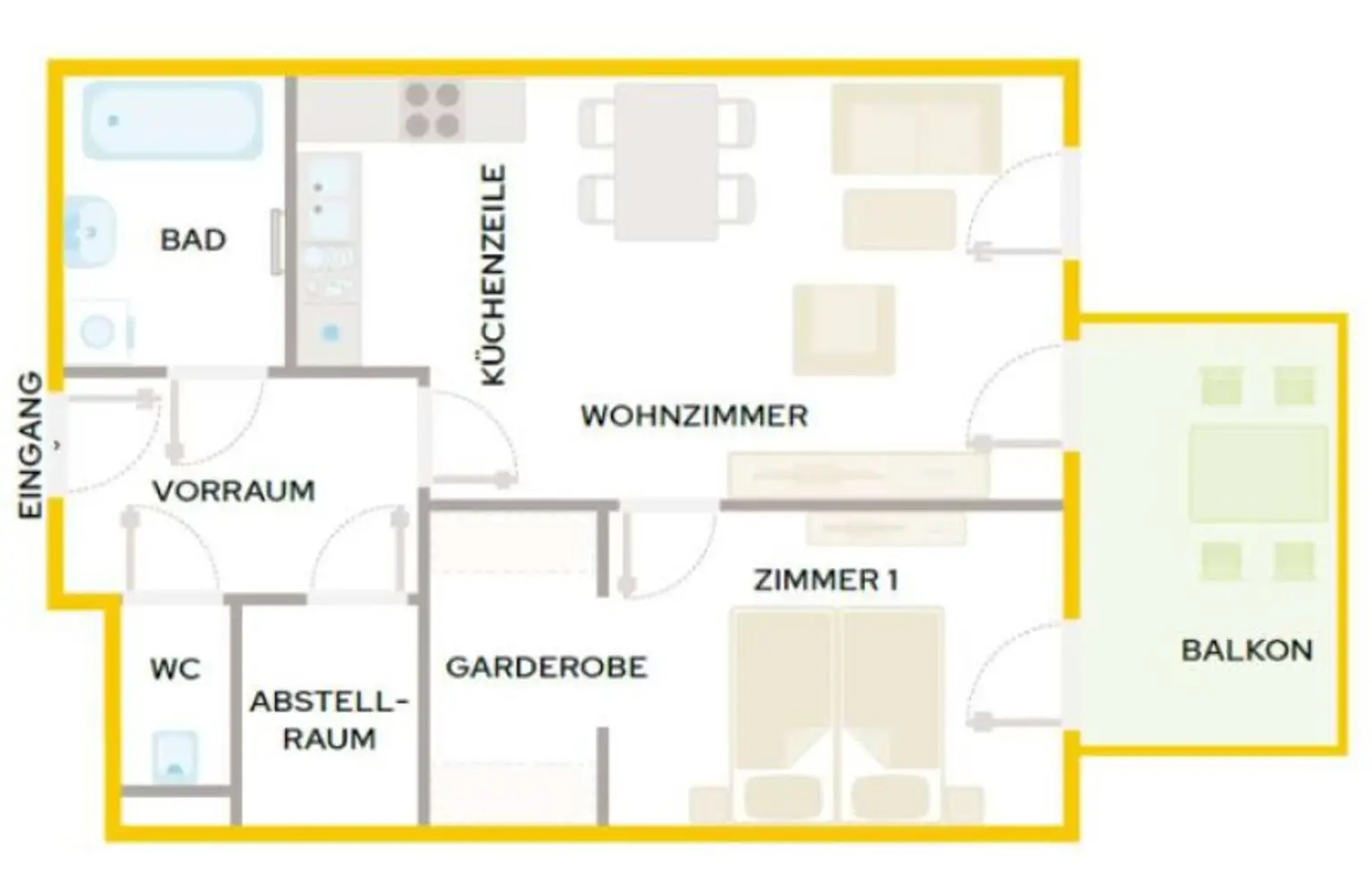 Sonnige Wohnung mit Blick ins Grüne, Balkon und Garage!