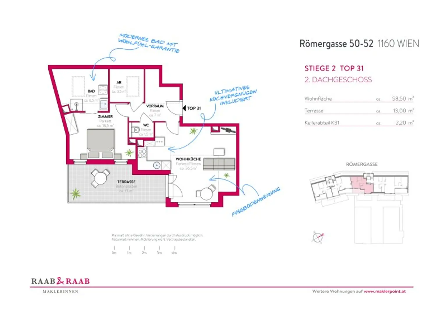 Charmante 2-Zimmer Dachgeschosswohnung bei Wilhelminenbergstraße - ab Dezember!